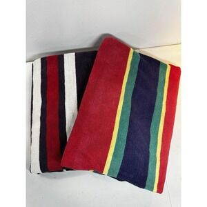 VTG 2 Eddie‎ Bauer Beach Towels Sheet Nautical Stripes Towel